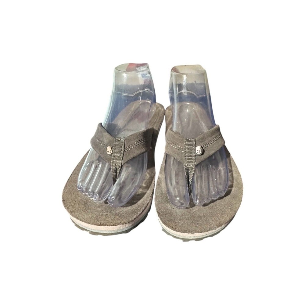 Teva Womens Flip Flops Thong Gray Size 7 Style 6149 Suede Leather Beach Summer